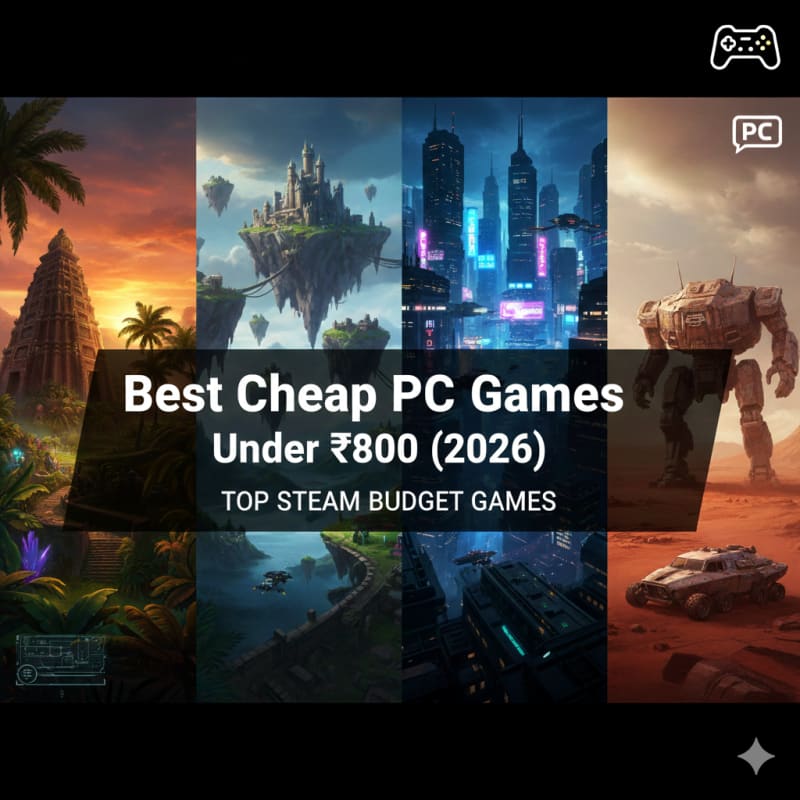 Best Cheap PC Games Under ₹800 (2026) – Top Steam Budget Games - Gaming Deals / Budget Gaming article on SteamGamesBazaar