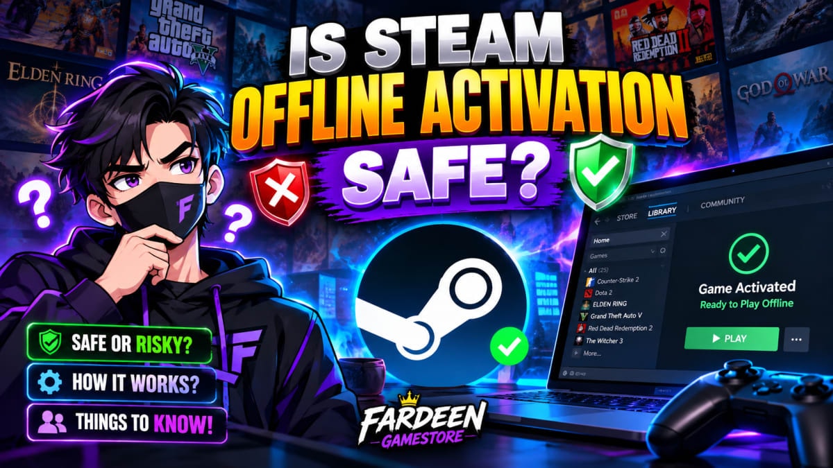 Is Steam Offline Activation Safe? Complete Guide for PC Gamers (2026) Is Steam Offline Activation Safe? Complete Guide for PC Gamers (2026) - Budget Gaming article on gaming and streaming deals