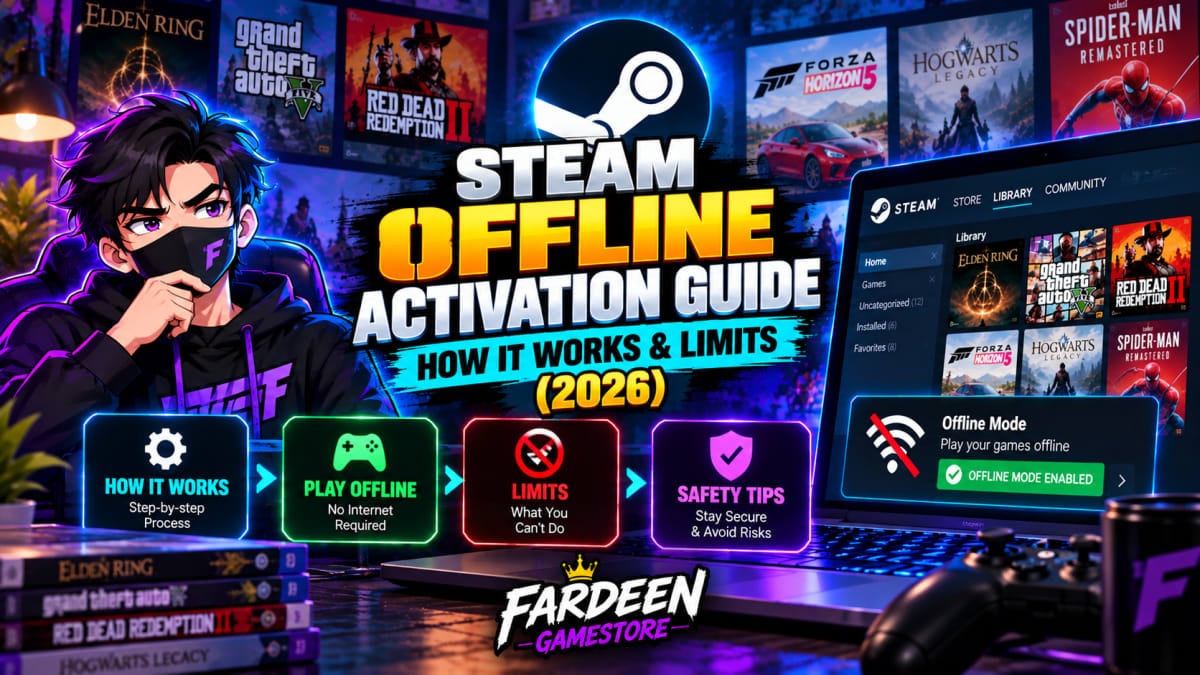 Steam Offline Activation: How It Works & Why It Costs Up to 90% Less Steam Offline Activation: How It Works & Why It Costs Up to 90% Less - Steam Guides article on gaming and streaming deals