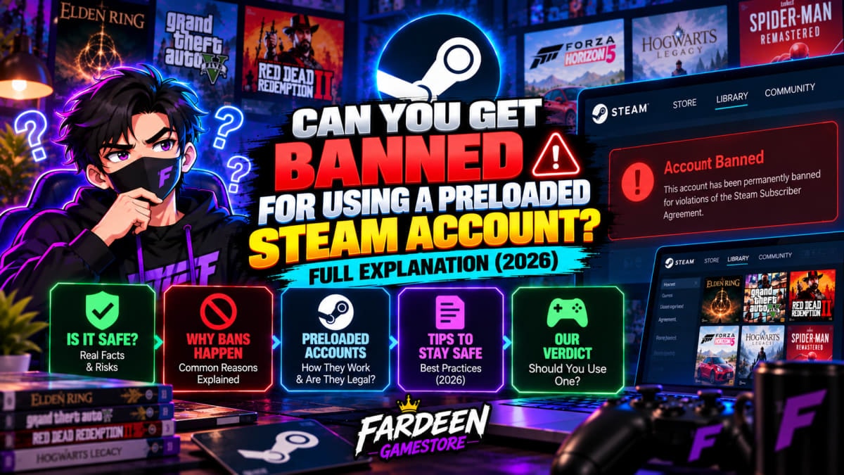 Can You Get Banned for Using a Preloaded Steam Account? Every Ban Type Explained Can You Get Banned for Using a Preloaded Steam Account? Every Ban Type Explained - Steam Guides article on gaming and streaming deals